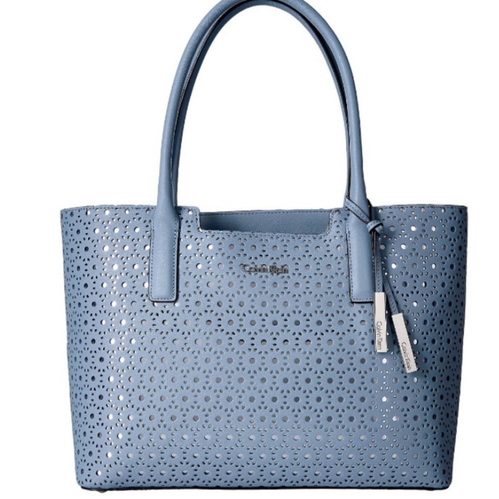 Calvin Klein Dusty Blue Perforated Large tote